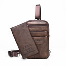 Bolsa Jeep de Couro Transversal Tiracolo - Marrom + Celular