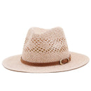 Chapéu de Palha Cowboy Oco Feito à Mão - Rosa / 55-58CM -