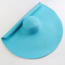 Chapéu Praia E Sol de Aba Larga Proteção Uv - Azul / 54-57cm