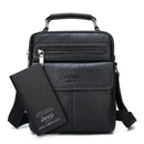 Bolsa Jeep de Couro Crossbody com Carteira Executiva - Preto