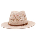 Chapéu de Palha Cowboy Oco Feito à Mão - Rosa / 55-58CM - 
